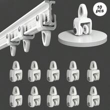 1 Set - Flexible Bendable Ceiling Curtain Track, 6.6ft/9.8ft/13.1ft/16.4ft Install Track With Curtain Track System, Room Divider, Curtain Rod, RV Ceiling Track For Curtains, White - White - View 12