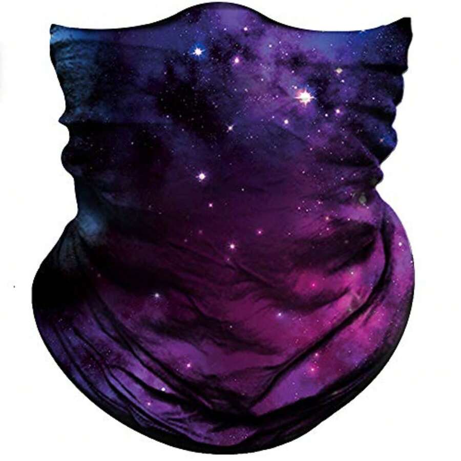 Seamless Bandana Rave Face Mask Women Men For Dust Wind Sun Protection - Starry Sky Deep Purple - View 1