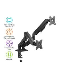 Redlemon Adjustable Hydraulic Dual Monitor Mount For Up To 27" Monitors - View 2
