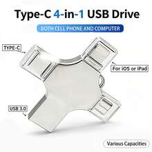 2TB USB 4-In-1 Flash Drive, Memory Stick, External Storage, Compatible With Phone/IPod/Computer/IOS And Android/PC - View 2