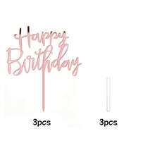 13件/3件組黑色蝴蝶結蛋糕裝飾套組,含「Happy Birthday」壓克力蛋糕插牌,優雅生日蛋糕裝飾用 Coquette 緞帶蝴蝶結 - 彩色 - 查看 14