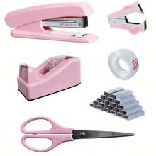 6-In-1 Desktop Organizer Set, Includes Stapler, Scissors And Tape Dispenser | Clutter-Free Office And Study Companion | Space-Saving Gift For Stationery Lovers - Multicolor - View 1