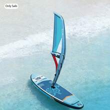 Blue Red Oxford PVC Inflatable Windsurf Sail 45.21sq.Ft 360° Rotatable Base Dual Air Bladder Wind Surfing Sail With Pump Backpack Foot Strap For Adult Water Sports - A - View 2