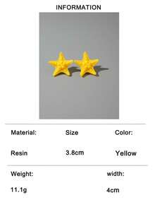 1 Pair/Fashionable Bohemian Style 3D White Dot Starfish Earrings, Suitable For Women's Beach Vacation Jewelry Gift - Multicolor - View 16