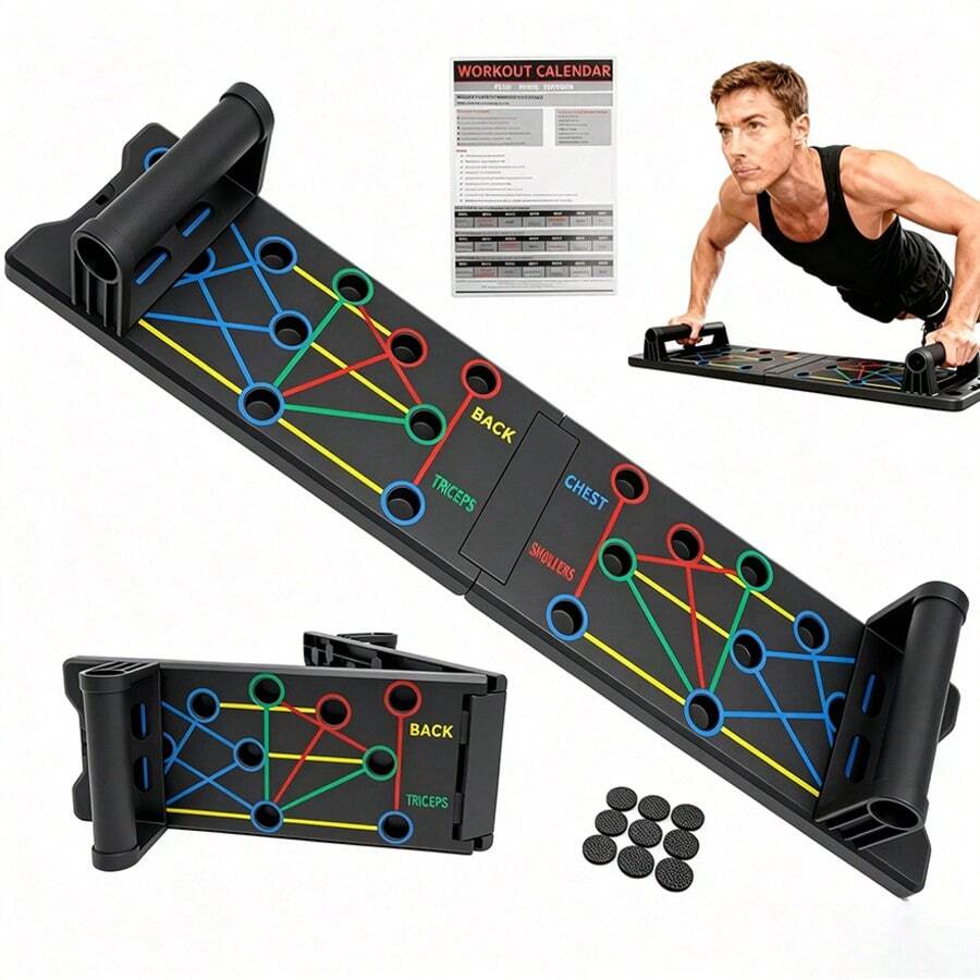 1PC Push-Up Board With Hidden Handle, Multi-Functional Push-Up Training Board, Home/Dorm/Gym Fitness Equipment For Men And Women, Strength Training Rack - Multicolor - View 1