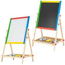 Double-Sided Wooden Art Easel Tabletop – 2-In-1 Magnetic Chalkboard And Whiteboard Set For Creative Drawing, Learning, And Fun Activities - A - View 1