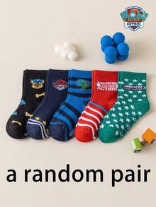 1/5/10 Pasang Kaos Kaki Anak Paw Patrol Motif Bintang Anak Anjing Lucu Kaos Kaki Musim Dingin Setengah Betis Hadiah Natal yang Menyenangkan Kaos Kaki Anak-Anak - MultiWarna - View 12