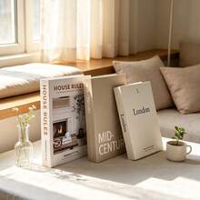 2/3pcs Fashion Decorative Books, Modern Minimalist Foldable Fake Books, Soft Decor Sample Room Hotel Model, Suitable For Cafe, Hotel, Study Room Decoration - Decor Book - View 2