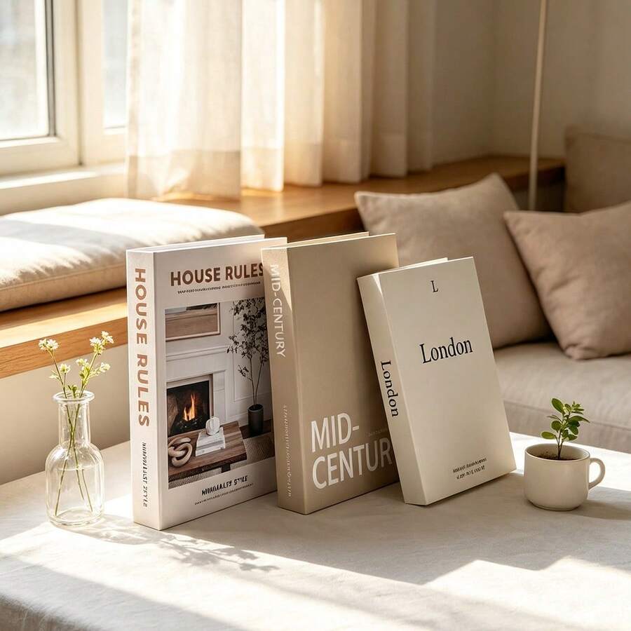 2/3pcs Fashion Decorative Books, Modern Minimalist Foldable Fake Books, Soft Decor Sample Room Hotel Model, Suitable For Cafe, Hotel, Study Room Decoration