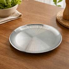 20cm Silver Iron Round Grill Pan, Single-Layer Barbecue Plate, Random Color - View 2