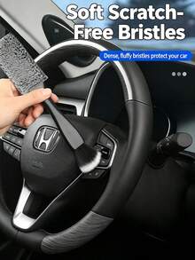 Sikat Pembersih Interior Mobil Dua Kepala, Sikat Pembersih Celah Multifungsi, Alat Pembersih Detail Khusus untuk Ventilasi Udara Mobil - A - View 3