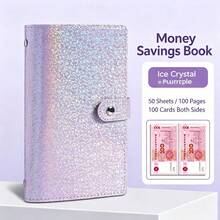 1pc A6 Colorful Money Organizer, Made Of Premium PU Leather, Built-In 50 Inner Pages, Can Hold 100 Banknotes, Waterproof And Stain-Resistant, Vibrant Color, Snap Button Design, Can Store Cash, Photos, Stamps And Bank Cards,Back To School - Multicolor - View 14