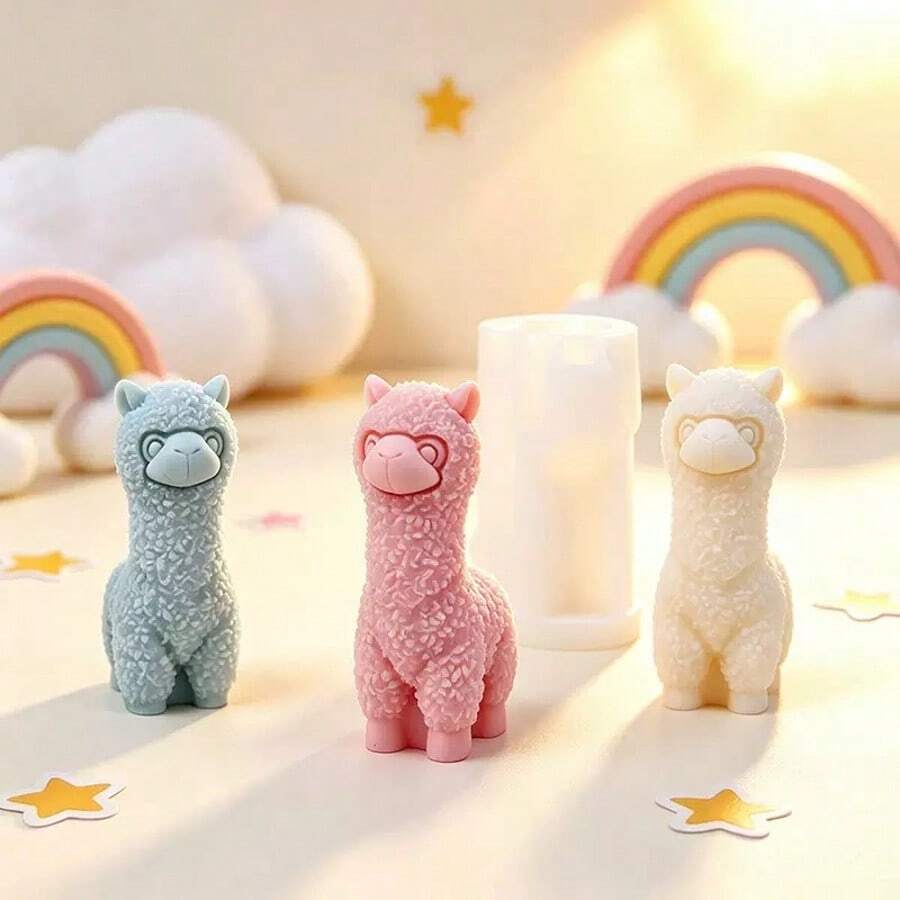 Cute Animal Realistic Alpaca Candle Silicone Mold DIY Aromatherapy Candle Plaster Resin Diffuser Stone Home Decor Mold - Cute Alpaca - View 1