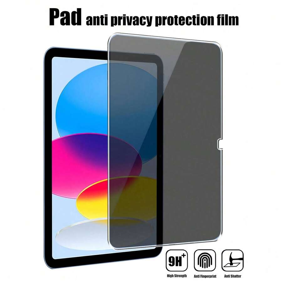 Yezodawee Privacy Screen Protector For IPad 10 (2022) 10.9 Inch And IPad 11 (A16 2025) 11 Inch, Anti-Glare, Privacy Filter; Privacy Tempered Glass Screen Protector For IPad 8/7 Gen (10.2 Inch), Sensitive Touch, Anti-Fingerprint, Compatible With Protective Case, Single Pack, High Sensitivity, Bubble-Free, Easy Installation, Black Safety Screen - 1pc - View 1