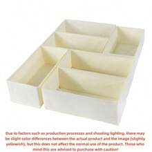 Reinforced Non-Woven Fabric Laundry Board Storage Box, Drawer Organizer Box, Closet Folding Storage Box, Underwear Storage Box, Desktop Miscellaneous Items Organizer Box - Beige - View 5