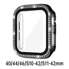 黑色、銀色、玫瑰金、藍色通用保護殼，適用於男女性 40mm 41mm 42mm 44mm 45mm 46mm 49mm，PC 硬質材質，附水鑽直角邊框與螢幕保護貼 2-in-1 防撞防刮防塵，相容 Ultra 3 2 1 系列 10 SE 9 8 7 6 5 4 系列 - 彩色 - 查看 84