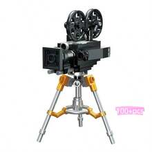 400+PCS Vintage Movie Camera Building Block Model Assembly Set, Collector-Grade Assembly Kit, Suitable For Gifts And Decoration, Collection Display, Home Decor, Nostalgic Style, Craft Enthusiasts, ABS Material - Multicolor - View 8