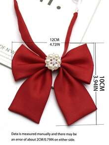 1pc Square Collar Bow Tie Suitable For Shirts, College Style, Daily, Party, Gift, Streetwear - Multicolor - View 11
