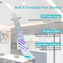 4 Pack Table Fly Repellent Fan, Foldable Reflective Blade Fan With Dual Power Supply For Dining, Picnic And Camping Use, Soundless And Portable Fly Fan Keeps Your Food Clean - A - View 5