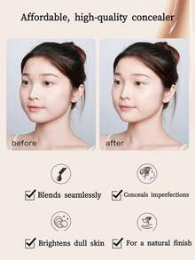 The Saem Concealer Liquid, Menutupi Noda dan Bekas Jerawat di Wajah, Mencerahkan Bagian Tengah Wajah - #Highlighter + Powder Puff *2 - View 4