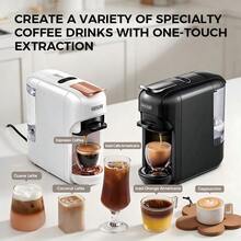 CAFELFFE 5-In-1 Multi-Function Capsule Coffee Machine | Hot & Cold Dual Use | Compatible With NES* Capsules, D* Capsules, K* Capsules, ESE* Pods, And Ground Coffee | Rated Power 1450W | Automatic Coffee Machine For Camping/Home/Office - UK Plug(220-240V) - View 4