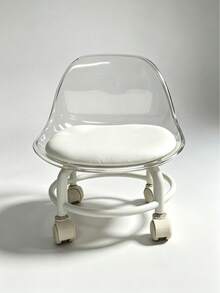 1pc Acrylic Swivel Caster Stool, Movable Backrest Chair With Wheels, Low Stool For Home Use, Please Check Size, Larger Size May Be More Suitable For You. Better Packaging, More Suitable For Giving To Those In Need, Family, Friends, Loved Ones, Also Suitable For Nail Salons, Foot Massage Shops And Other Places - Multicolor - View 9