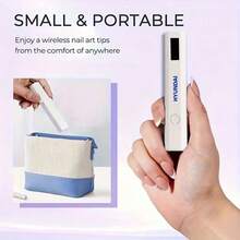 HYUNDAI Secador de uñas portátil y mini, lámpara de uñas recargable y portátil, secador de uñas UV/LED con pantalla digital, luz de secado rápido de uñas, adecuado para uso diario al aire libre - Blanco - Ver 4