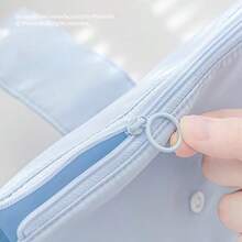 Korean Style Large Capacity Pencil Case, Double Layer Storage, Patchwork Design, Portable Stationery Box - Multicolor - View 7