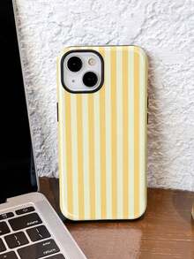 A Simple, Artistic, And Colorful Striped Pattern Glossy Two-In-One Full-Cover Phone Case, Suitable For Samsung/11/12/ IPhone13/14/15/ IPhone16/ IPhone17 Pro Max - White 4 - View 1