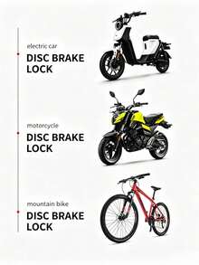 1 buah Kunci Rem Cakram Anti-Pencurian untuk Sepeda Motor/Sepeda Listrik/Sepeda, Dilengkapi 2 Kunci dan Braket Pemasangan, Tersedia 3 Warna - MultiWarna - View 4