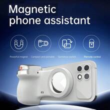 Magnetic Phone Camera Handle With Wireless Remote Shutter, Portable Phone Photography Assistant, Suitable For Vlog Shooting - White - View 1