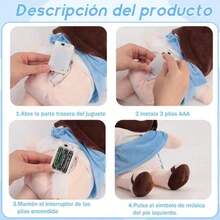 Peluche Jesus Que Respira, Nuevo Jesús Peluche para La Ansiedad, Jesús Que Respira con Música y Luces, Suave Dios de Muñeco Dormir para Niños y Niñas - Azul - Ver 4