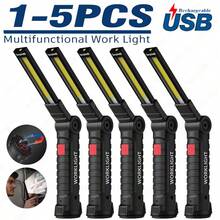 1/3PCS COB LED Handheld Work Light USB Rechargeable Dimmable Flashlight Inspection Lamp With Magnet & Hook - Multicolor - View 1