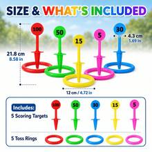 Color Recognition Ring Toss Game Outdoor Throwing Circle Toy Family Competitive Backyard Garden Interactive Educational Toy For Kids Birthday Gift Summer Holiday Outdoor Activity Party Present - Multicolor - View 12