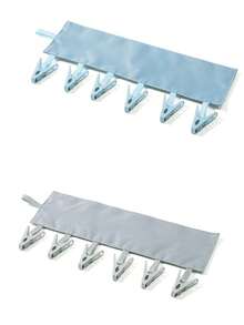 Portable Foldable Clothes Hanger With Clips, Detachable Sock Drying Rack, Multi-Function Travel Laundry Organizer - Multicolor - View 5