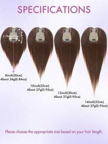7x11cm Women's Real Human Hair Clip-In Side Bangs Straight Hair Extensions, Elegant Style, Multiple Colors Available, Adds Volume And Length To Sparse Hair, Clip Fixation, Realistic Scalp Effect - 彩色 - 查看 9