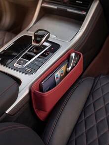 Car Seat Gap Filler Storage Box PU Leather Center Console Side Pocket Organizer Multi-Function Front Seat Gap Storage Box Can Store Phone, Wallet, Keys, Cards And Coins Car Interior Accessories (Black/Brown/Beige/Burgundy) - A - View 6