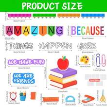 57PCS Motivational Bulletin Board Set, Amazing Things Happen Here Bulletin Board Set With Borders, For Elementary Middle High School - Back to School - View 2
