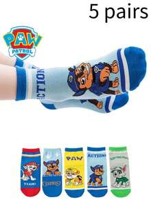 5 Pairs Kids Socks, Cute Cartoon Socks For Boys, Children Casual Socks, Soft Autumn Accessories - Multicolor - View 6