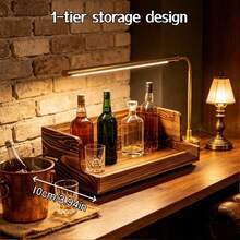 Estante de madera maciza para botellas de vino - Marrón veta de madera - Modelo básico de un nivel - Ver 2