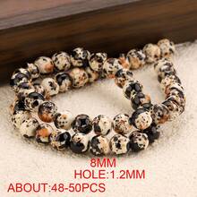混色 8mm 潑濺紋天然石珠串 約 50 顆/串 大宗 DIY 手鍊項鍊手工配件批發 - 彩色 - 查看 16