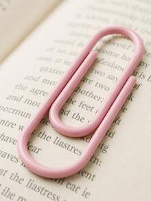 1/4PCS Printing Bookmarks In Dopamine Colors. Stylish Design Lightweight Bookmark. Portablesolid Color Paperclip Bookmark. Durable Reading Bookmark. Clip Shape Book Marks For Students. Bright Colorpage Markers For Office School Supplies. - Multicolor - View 4