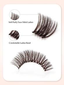 Asiteo 64pcs/D Curl Brown Cluster False Eyelashes, Natural Fluffy Soft Lightweight 3D Faux Mink Single Cluster Lashes, Suitable For Daily Makeup DIY, Music Festivals, Gifts - D - View 6