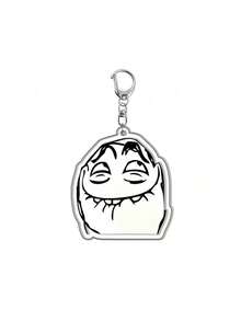 Vintage Black White Troll Face Meme Keyring,Humorous Funny Expression Acrylic Keychain,Cute Backpack Decor,Birthday Holiday Gift For Men Women - Multicolor - View 12