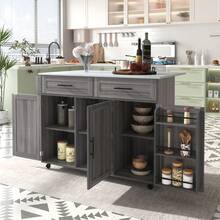 Storage Islands & Carts - Grey+White + MDF + Dining Room - View 2