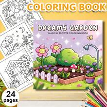 Dream Garden: Student Coloring Book, 24 Pages Of Cute And Warm Doodles, DIY Coloring, Suitable For Girls, Perfect Birthday And Back To School Gift, Christmas And Thanksgiving Gift, Stationery Supplies. - GY-650 - View 8