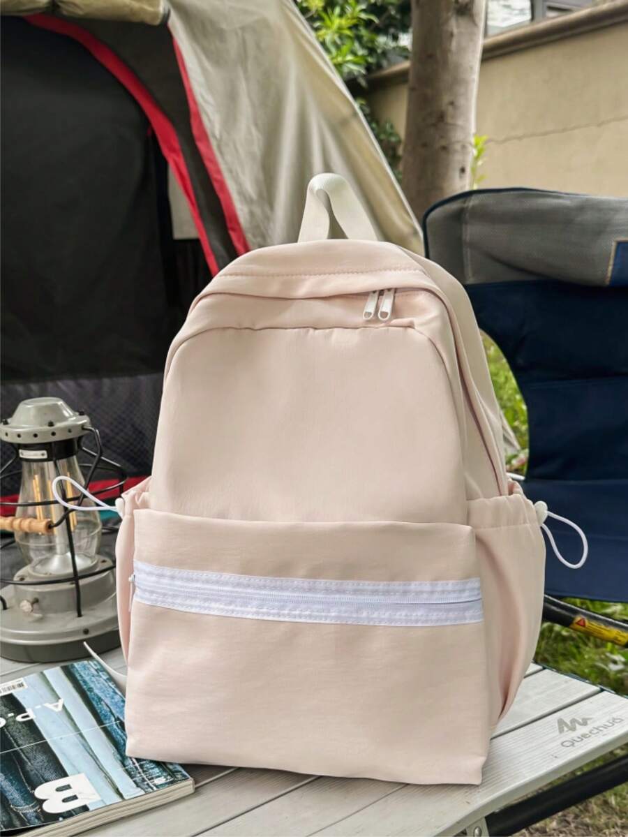 2026 Summer New Lightweight Large Capacity Solid Color Minimalist Ins Style Backpack For Women, Suitable For Outdoor, Hiking, Daily Commute - Multicolor - View 1
