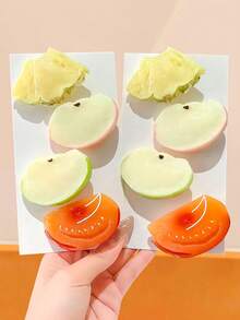 8/4pcs Cute Fruit Shaped Hair Clips, Resin Material, Sweet And Lovely Hair Accessories - Suitable For Girls And Women, Daily Wear, Performance, Party - Multicolor - View 19