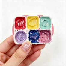 2/1pc Cute Nail Art Palette 5-Slot Mini Tray, Suitable For Gel Nail Polish Mixing And Nail Beads/Rhinestone Storage, Japanese Style Cute Nail Art Tool - Multicolor - View 5