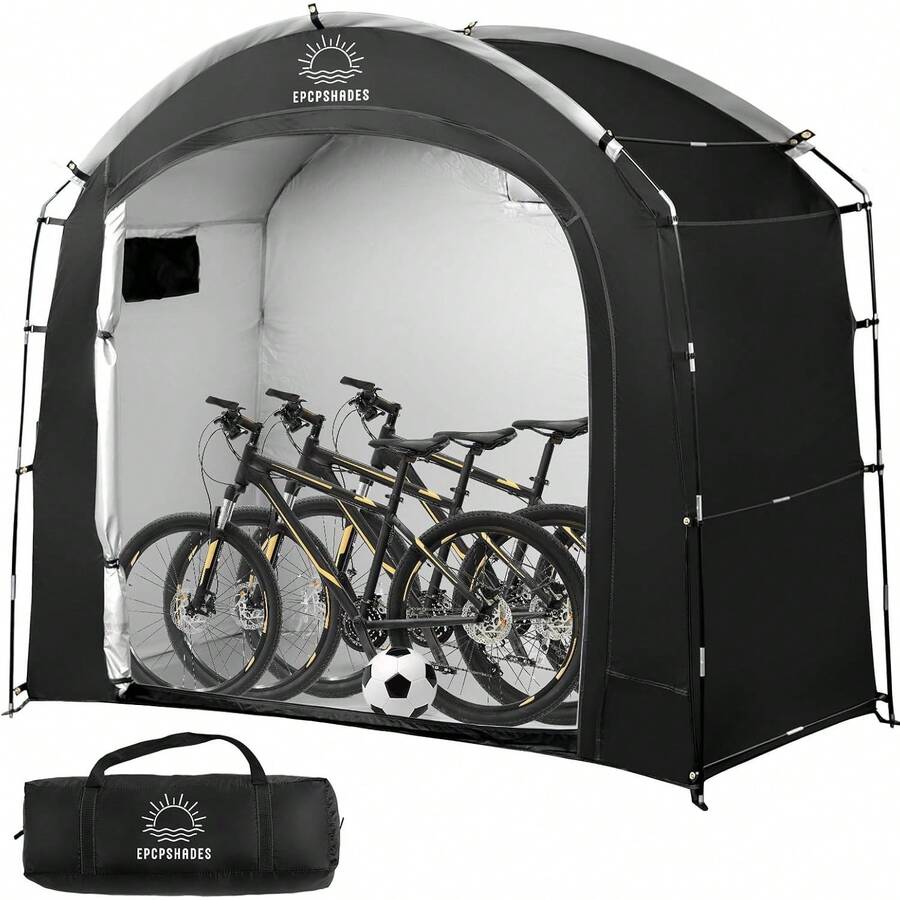Storage Sheds - Cabin for 2-3 Bicycles, Black - View 1